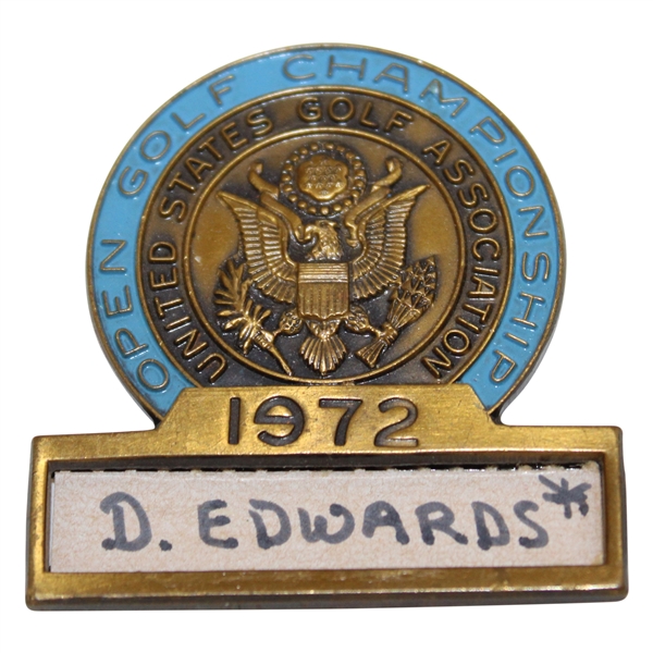 1972 US Open at Pebble Beach Contestant Badge - Danny Edwards
