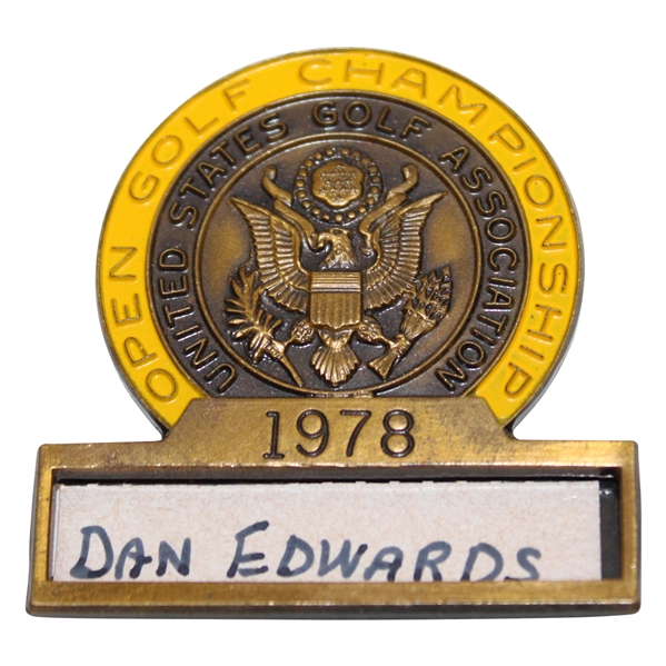 1978 US Open at Cherry Hills Contestant Badge - Danny Edwards