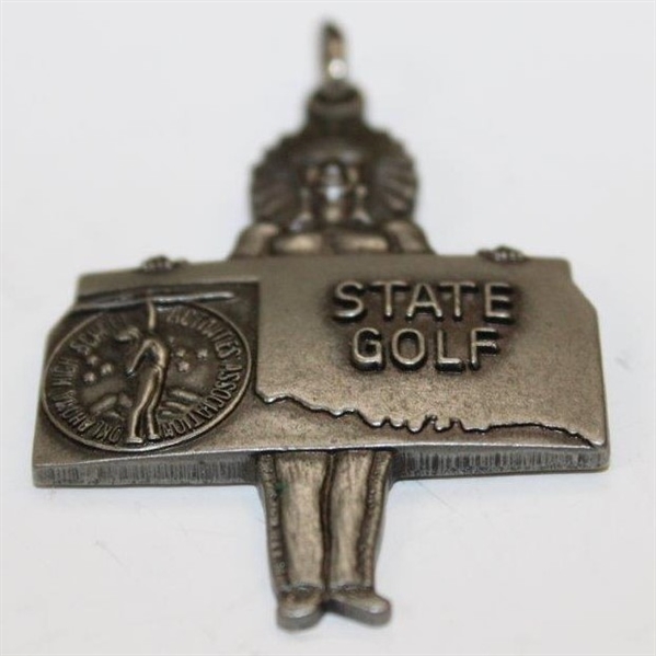 1968 Oklahoma OHSAA State Golf Medal Class A 2-Ball 2nd Place Chief Medal