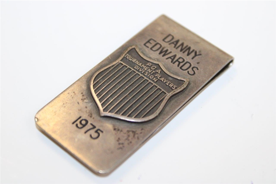 Danny Edwards' Personal 1975 PGA Tournament Players Division Sterling Money Clip/Badge