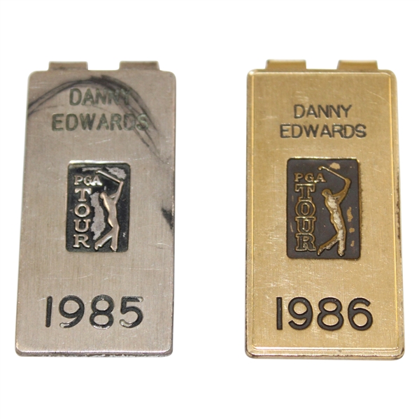 Danny Edwards' Personal 1985 & 1986 PGA Tour Member Money Clips/Badges