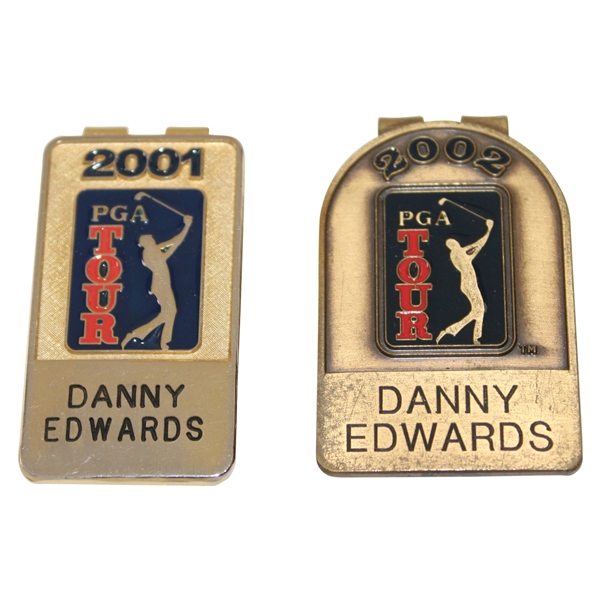 Danny Edwards' Personal 2001 & 2002 PGA Tour Member Money Clips/Badges