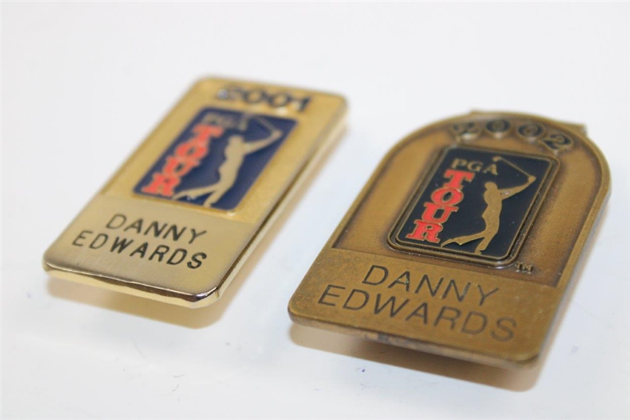 Danny Edwards' Personal 2001 & 2002 PGA Tour Member Money Clips/Badges
