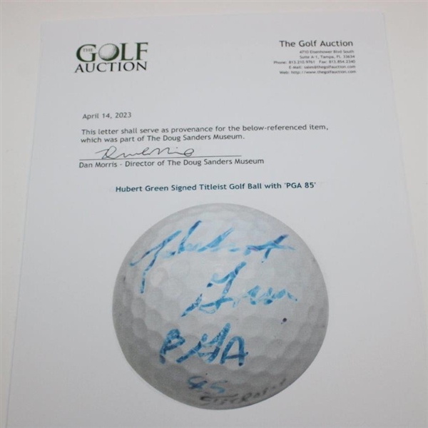 Hubert Green Signed Titleist Golf Ball with 'PGA 85' JSA ALOA