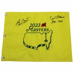 Ben Crenshaw & Carl Jackson Signed 2023 Masters Embroidered Flag JSA ALOA