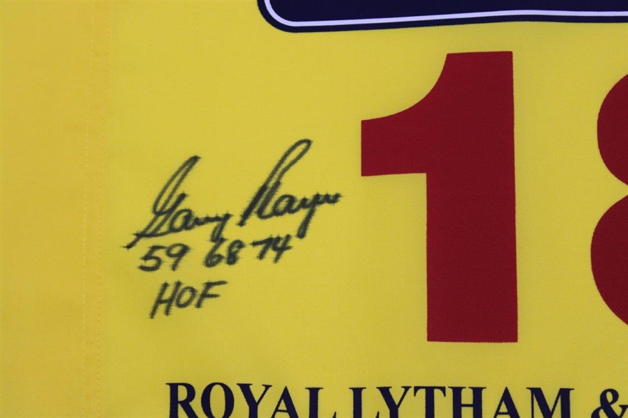 Gary Player Signed 2001 Open Championship At Royal Lytham Screen Flag JSA #AH45990