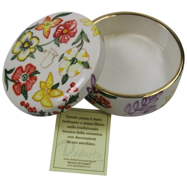 Augusta National Masters Dellarte Ltd Ed #16/100 Hand Painted Floral Ceramic Dish New in Box
