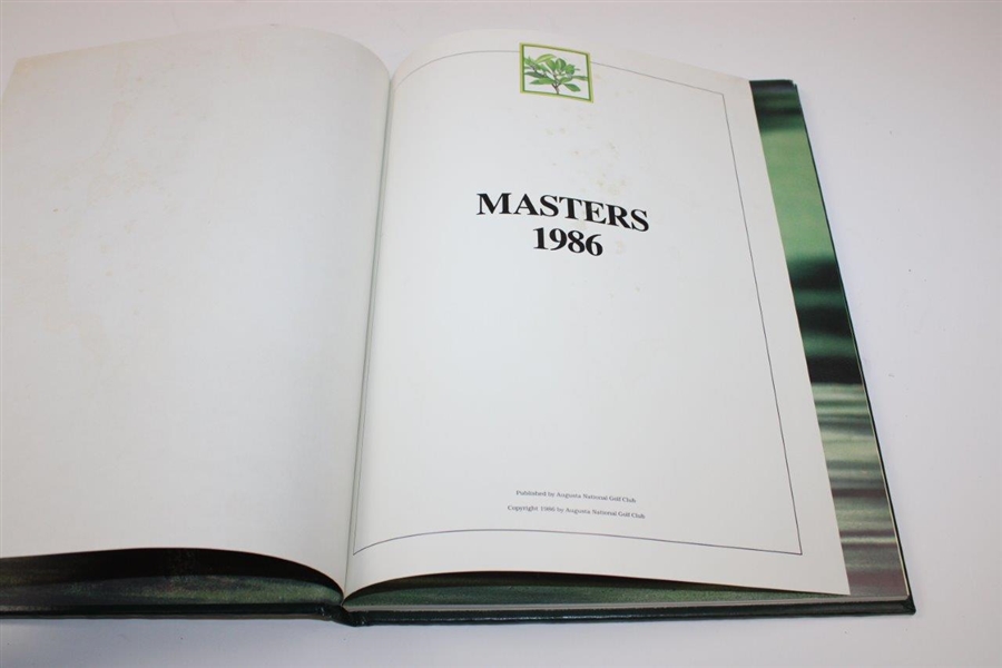 1986 Masters Tournament Green Annual Book with Video Order Card - Jack Nicklaus Winner