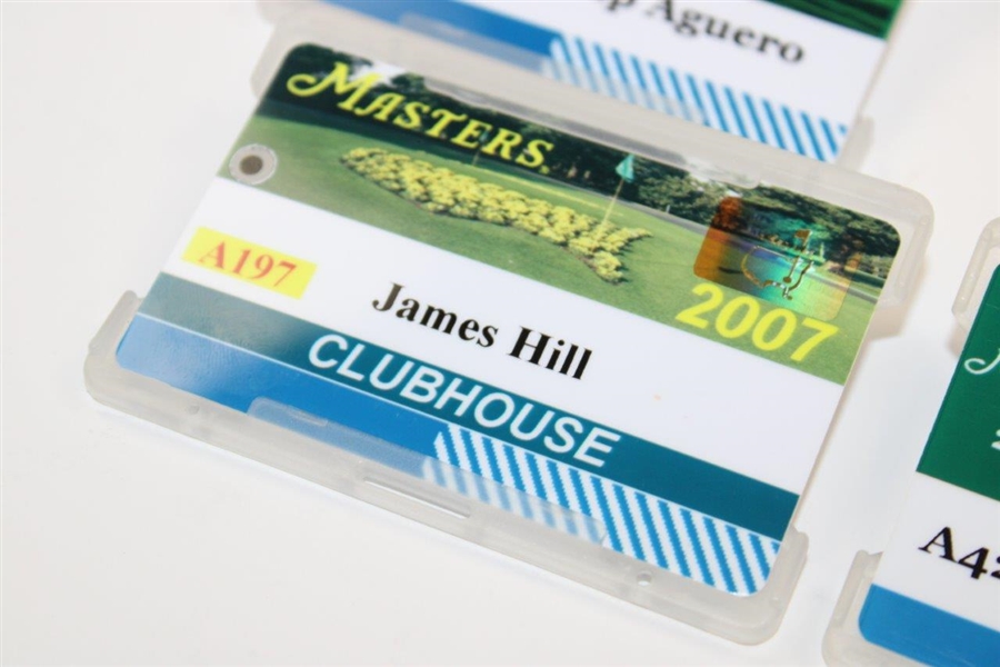 Five (5) Masters Clubhouse Badges - 2007, 2008, 2009, 2011 & 2012