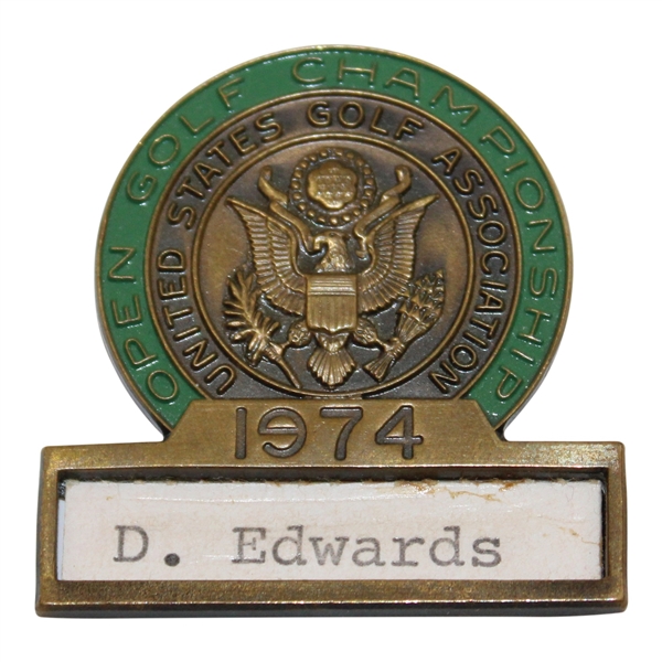 1974 US Open at Winged Foot Contestant Badge - Danny Edwards
