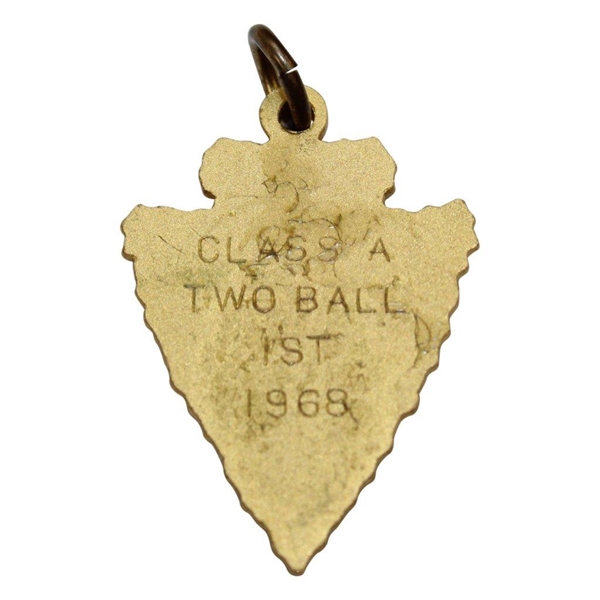 1968 Oklahoma OHSAA Regional Golf Medal Class A 2-Ball 1st Place Arrowhead Medal