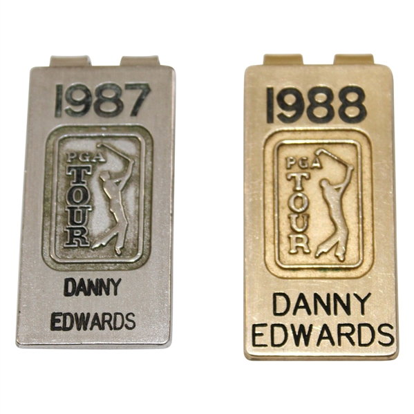 Danny Edwards' Personal 1987 & 1988 PGA Tour Member Money Clips/Badges