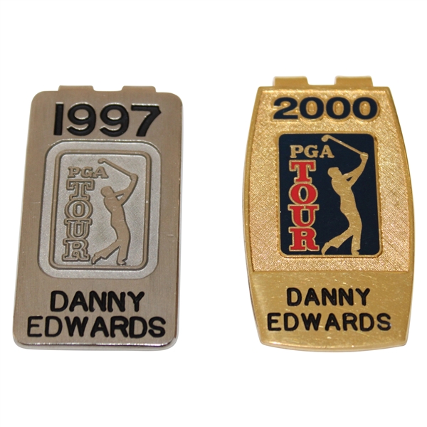 Danny Edwards' Personal 1997 & 2000 PGA Tour Member Money Clips/Badges