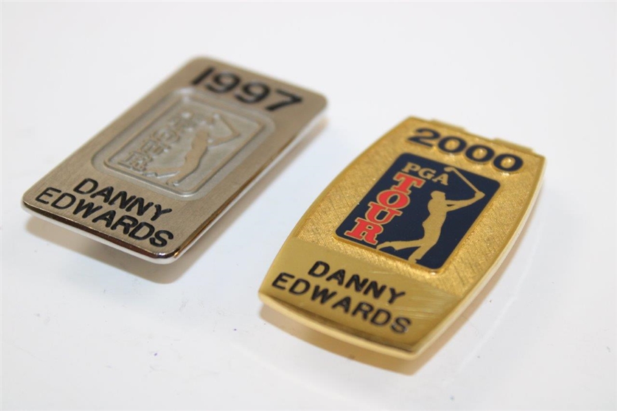 Danny Edwards' Personal 1997 & 2000 PGA Tour Member Money Clips/Badges