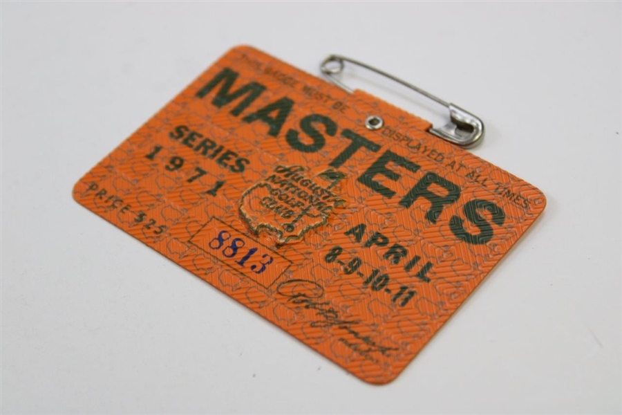1971 Masters Tournament SERIES Badge #8813