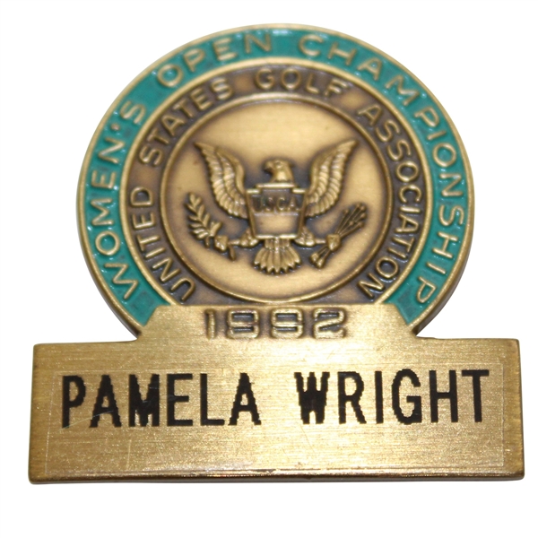 Pamela Wright 1992 Women's US Open Contestant Badge Oakmont Country Club