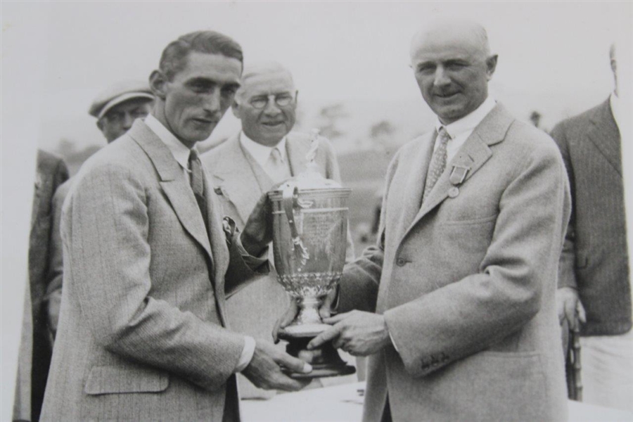 Tommy Armour Holding The National Open Golf Championship Trophy 1927 Wire Photo