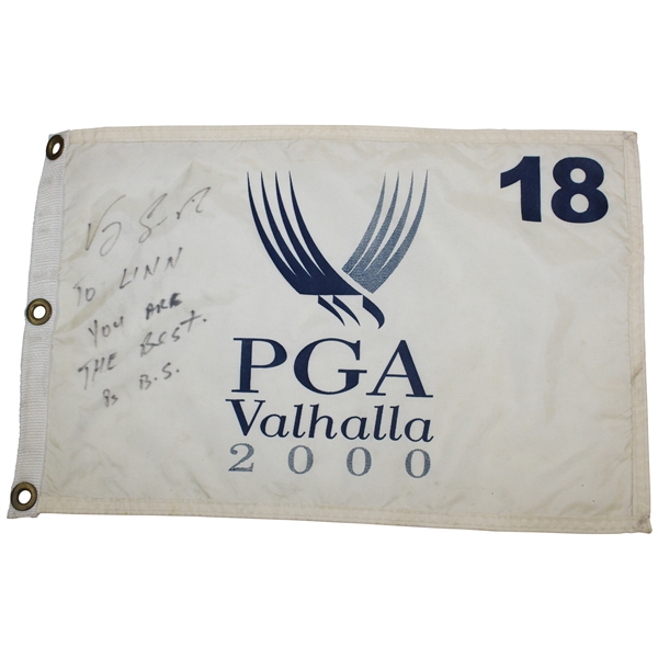 Vijay Singh Signed 2000 PGA at Valhalla Flag to Caddie Linn Strickler JSA ALOA