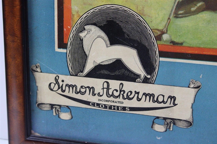 c.1910 Simon Ackerman Clothes Chromolith Ad by Artist Leon Loughridge - Framed
