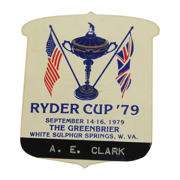 1979 Ryder Cup Badge A.E. Clark