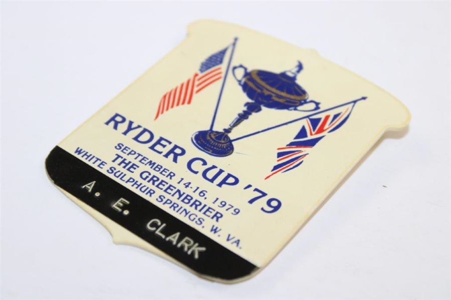 1979 Ryder Cup Badge A.E. Clark