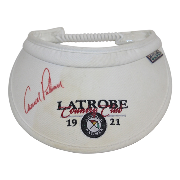 Arnold Palmer Signed '1921' Latrobe Country Club Visor JSA ALOA