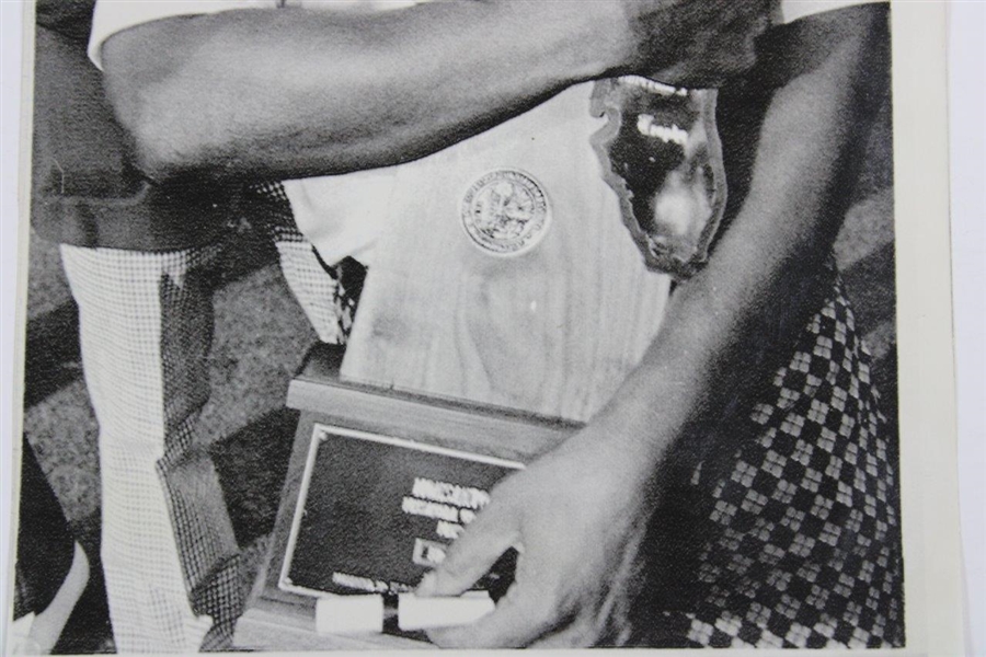 Lee Elder Holding The Monsanto Open Trophy 1974 Photo