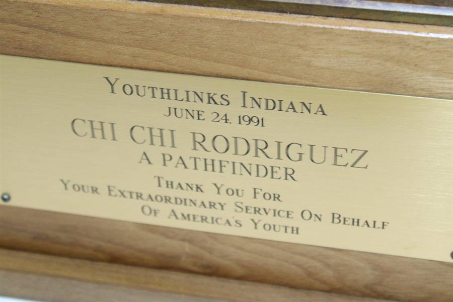 Chi Chi Rodriguez's 1991 'A Pathfinder' Award Gifted by Youthlinks Indiana