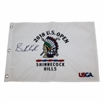 Brooks Koepka Signed 2018 US Open at Shinnecock Hills Embroidered Flag JSA ALOA