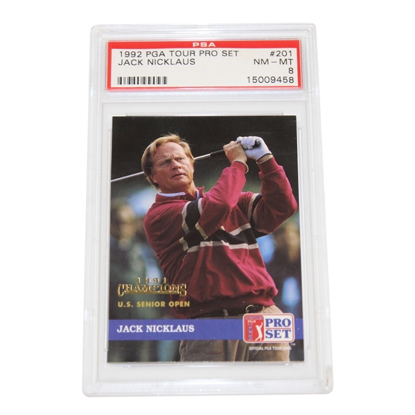 1992 Jack Nicklaus PGA Tour Pro Set Card #201 PSA 8 NM-MT #15009458