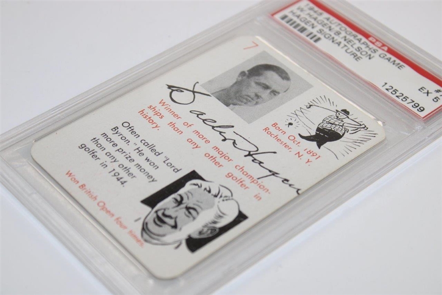 Walter Hagen 1945 Autographs Game W. Hagen/B. Nelson #7 Golf Card PSA 5 EX #12525799