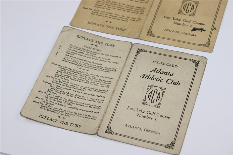 Two (2) 1930's Atlanta Athletic Club Official Used Scorecards