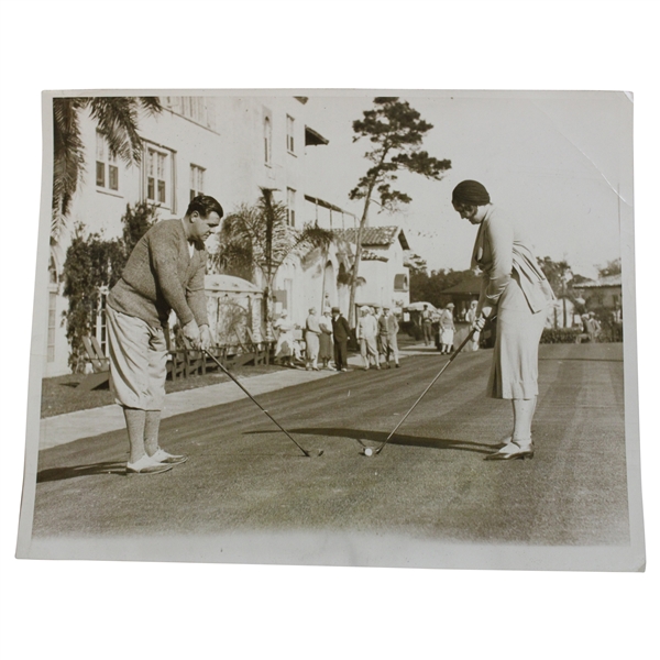 1931 Babe Ruth Teaching Daughter Setup and Drive Stance Photo 