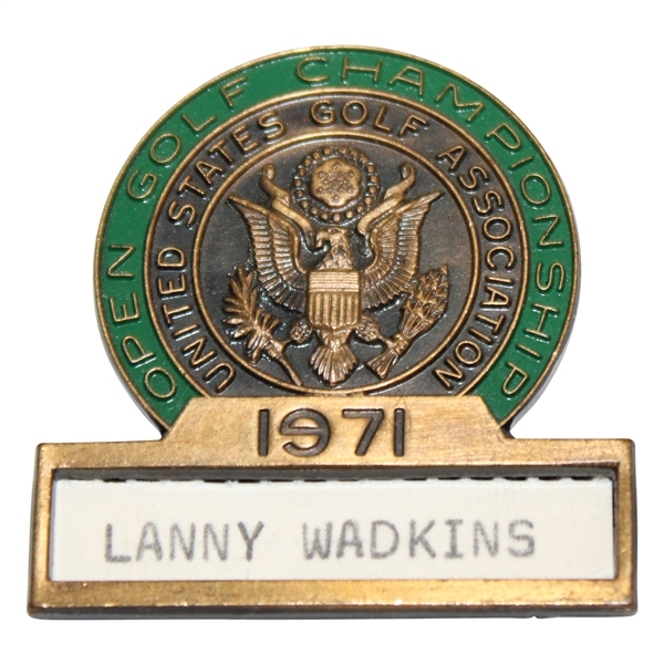 Lanny Wadkins 1971 US Open at Merion Contestant Badge/Clip