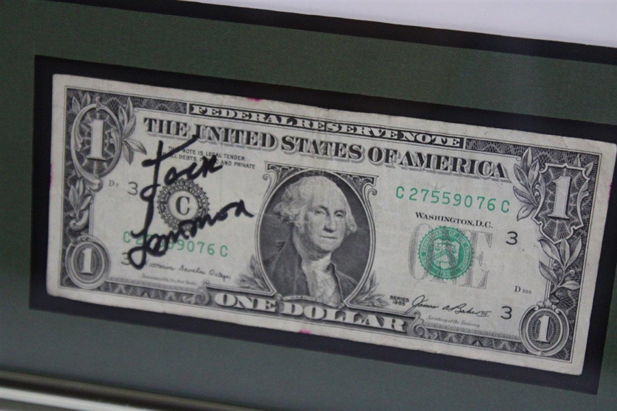 Jack Lemmon Signed Dollar Bill with Photo Presentation Display - Framed JSA ALOA