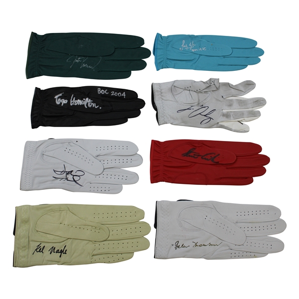 Thomson, Nagle, Duval & Five (5) other The Open Winners Signed Gloves JSA ALOA