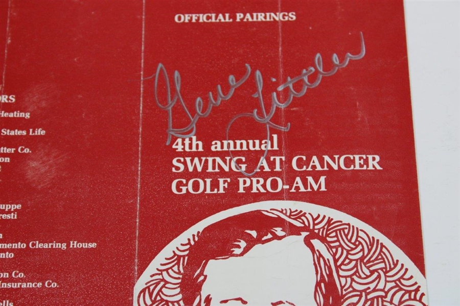 Gene Littler Signed 1975 Swing At Cancer Pairing Sheet JSA ALOA