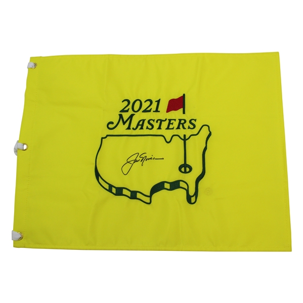 Jack Nicklaus Signed 2021 Masters Embroidered Flag JSA ALOA