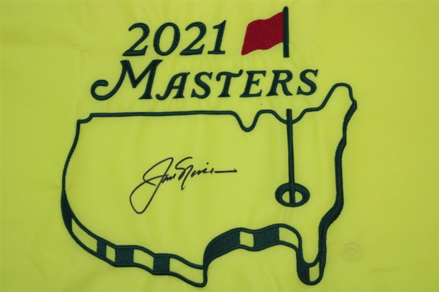 Jack Nicklaus Signed 2021 Masters Embroidered Flag JSA ALOA