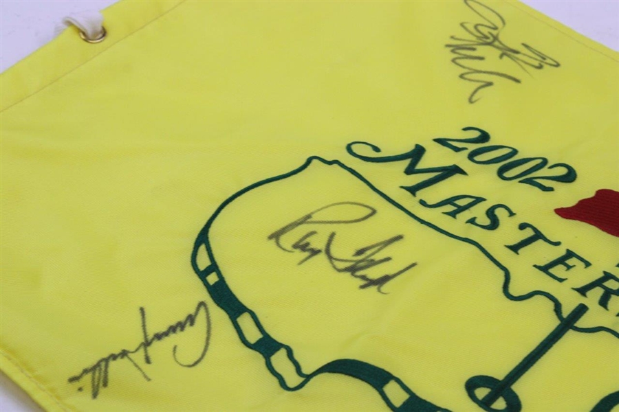 Ray Floyd, Lanny Wadkins & Tom Kite Signed 2002 Masters Embroidered Flag JSA ALOA