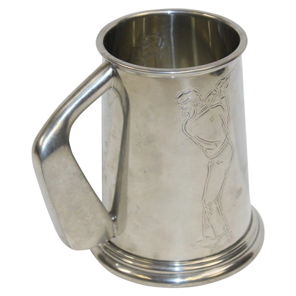 Classic Golfers Themed Pewter Tankard with Golf Club Handle