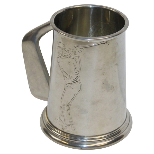 Classic Golfers Themed Pewter Tankard with Golf Club Handle