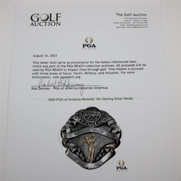 1959 PGA of America Medalist 10k Sterling Silver Medal