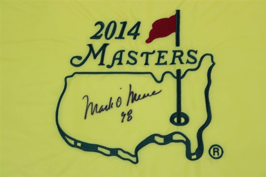 Mark O'Meara Signed 2014 Masters Embroidered Flag with '98' JSA ALOA
