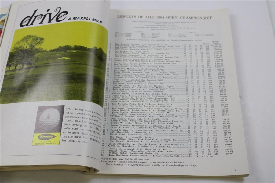 1965 US Open At Bellerive Country Club Program