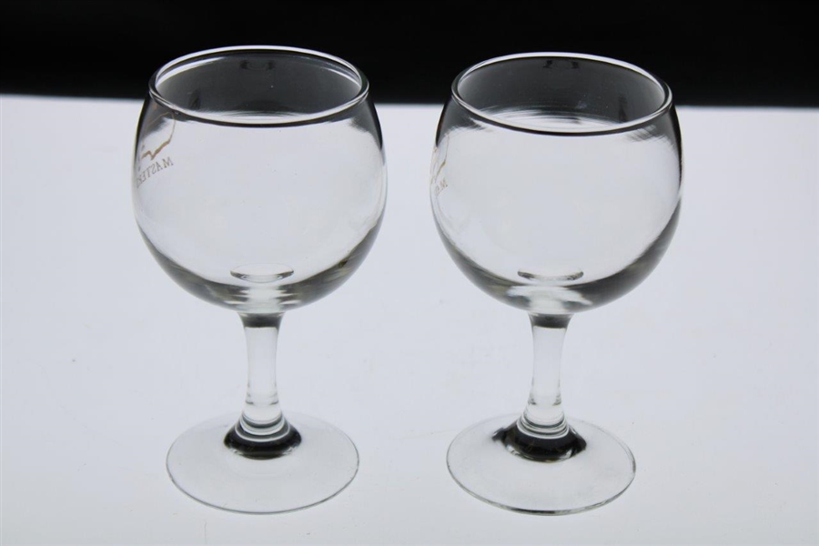 Two (2) Masters Tournament Logo Red Wine Glasses