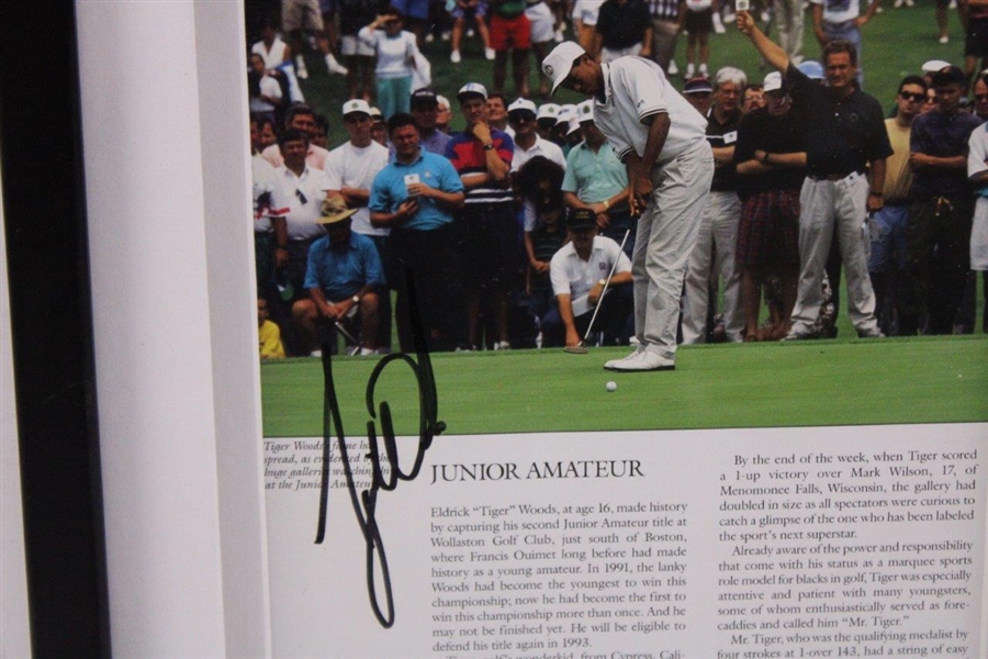 Tiger Woods Signed 1992 Junior Amateur Putting Magazine Page - Framed JSA #XX49394