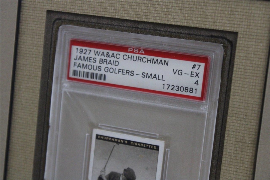 James Braid Cut Signature w/PSA Graded VG-EX 4 James Braid Card - Framed JSA ALOA