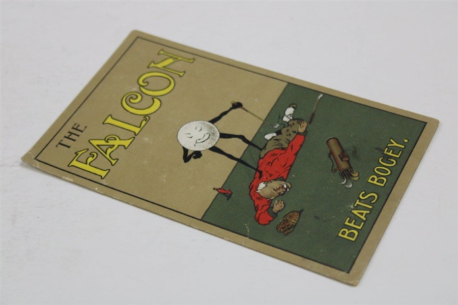Early Golf Ball Advertising Postcard The Falcon beats Bogey”
