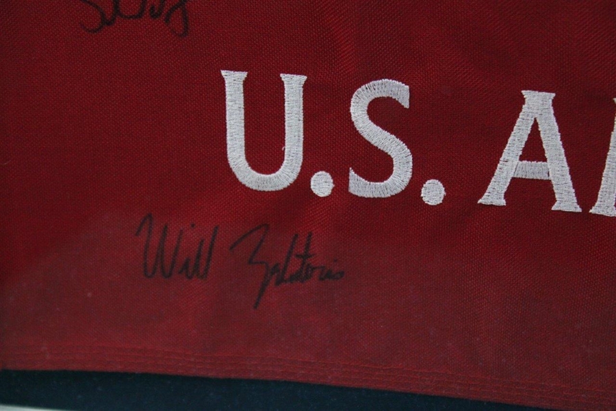 Scheffler, Morikawa, Zalatoris & Walker Cup Team Signed 2017 US Amateur Flag #11 - Framed